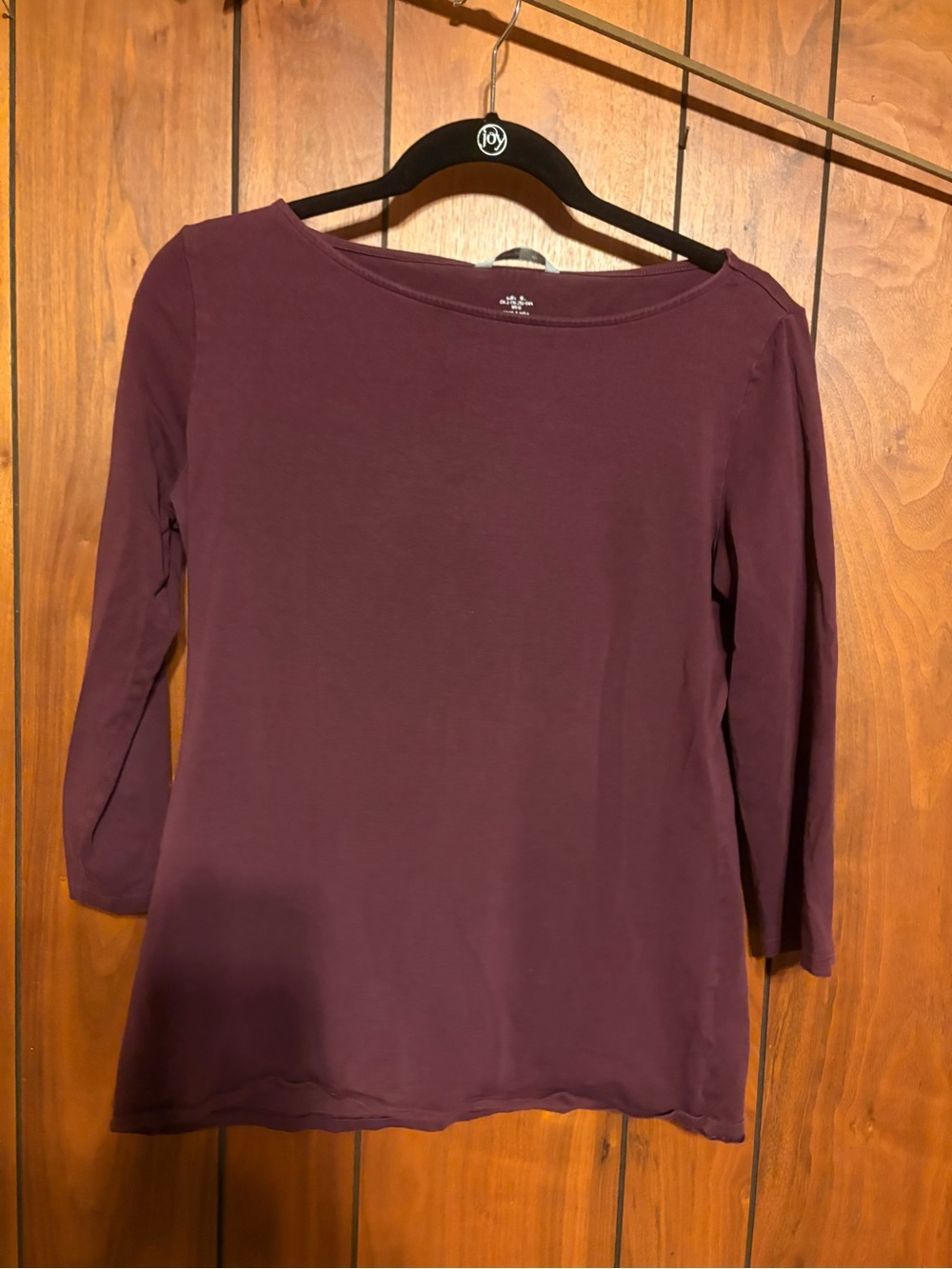 H&M Long Sleeve Boatneck Top - Plum